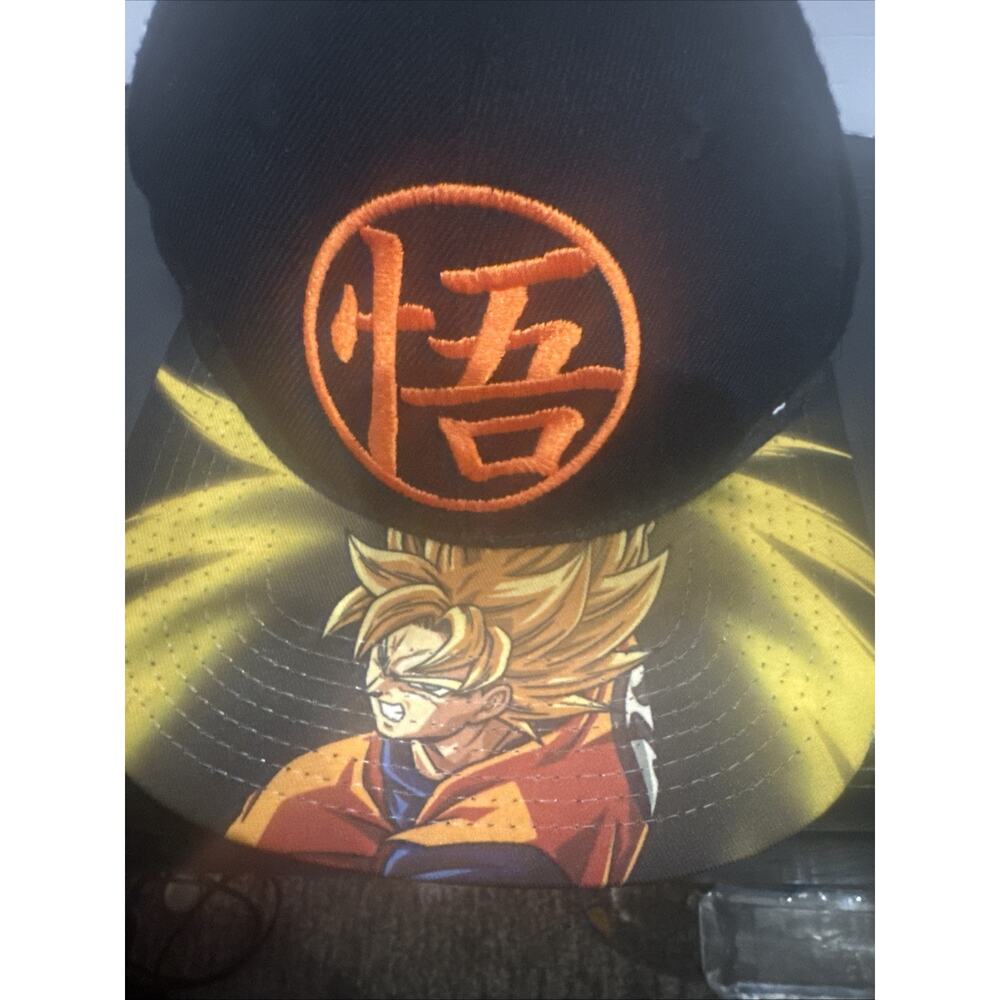 Dragon Ball Z GOKU Kanji Super Saiyan Flat Brim Snapback Hat Anime Grail - Picture 3 of 8